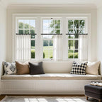 Cream Ivory Linen Pleated Light Filtering Curtains 30 Inch Length | Semi Sheer - Image 7