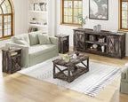 AMERLIFE 4-Piece Farmhouse Table Set Includes Sliding Barn Door TV Stand - Image 3