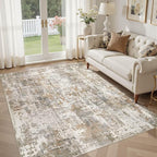 DMOYEST Area Rug Living Room Rugs 5x7 Washable Abstract Carpet | Neutral Modern - Image 7