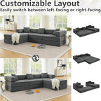 HANXIN 108" Modular Sectional Sofa, Futon Convertible Sofa Bed, Oversized - Image 4