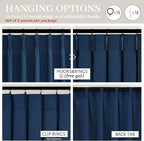 Pinch Pleated Denim Blue Curtains 102 Inches Long - Image 4