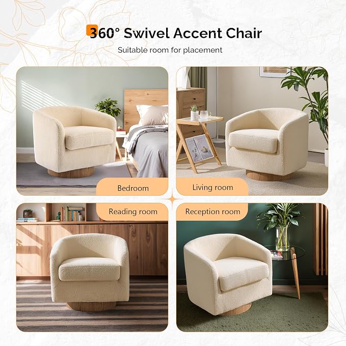 VINGLI 360°Swivel Accent Chairs Set of 2 - Image 8