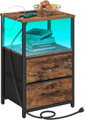 TUTOTAK LED End Table with Charging Station, Night Stand, Side Table with 2 USB by ChoosetutotakFurnitureBuildYourCozyHome