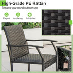 Tangkula 3 Pieces Patio Wicker Chair Set, Waterproof All Weather Resistant - Image 6