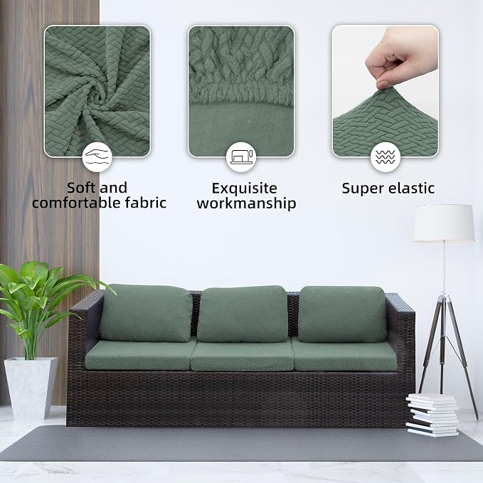 8PCS Patio Cushion Covers.Patio Furniture Couch SeatSlipcovers | Washable - Image 3