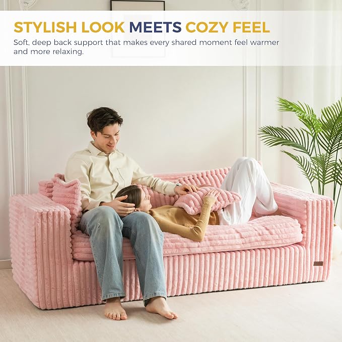 MAXYOYO 76" Bean Bag Sofa Couch, Loveseat Boneless Couch in a Box, Upholstered - Image 3