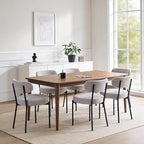 DUMOS Dining Chairs Set of 4, Mid Century Modern Chair Round Upholstered Curved - Image 8