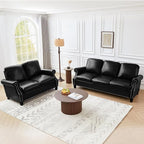 LEVNARY Compact PU Leather Sofa Set 3 Piece, Small Space Couch Set - Image 8