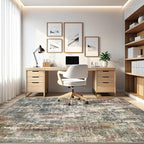 LOONGRUG 6x9 Area Rugs Washable Neutral Modern Living Room Rug Green Red | - Image 8