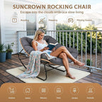 SUNCROWN Oversized Wicker Rocking Chair Indoor Outdoor, 450 LBS Heavy Duty - Image 5