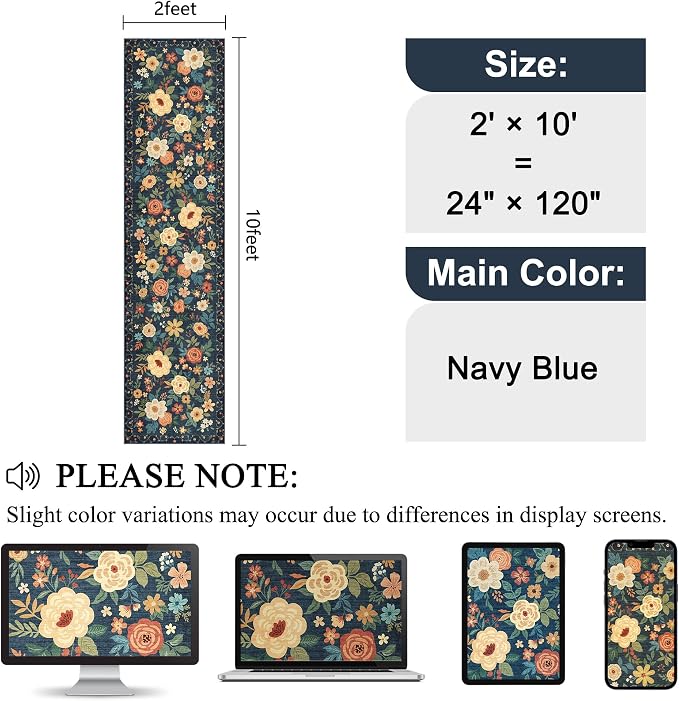 DUKINO 2x10 Runner Rug, Washable Kitchen Runner Rug Non Slip, Low Pile - Image 2