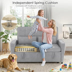 54'' Sleeper Sofa Bed, Convertible Pull Out Couch Futon - Image 4