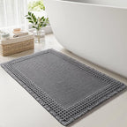 RESARE Waffle Bath Mat for Bathroom, Non Slip Bathroom Rugs 18x30 Dark Grey | by Resare