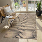 Lahome Boho 3x5 Outdoor Rugs for Entry, Washable Easy Jute Rug | Maze Lines by Lahome