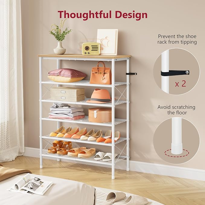 Tajsoon 6 Tier Shoe Rack Organizer - Image 7