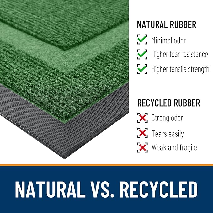 OLANLY Front Door Mat Outside 71x47, All-Season Heavy-Duty Rubber Doormat | - Image 4
