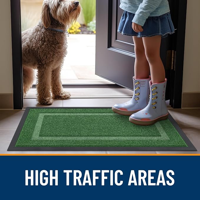 OLANLY Front Door Mat Outside 71x34, All-Season Heavy-Duty Rubber Doormat | - Image 7