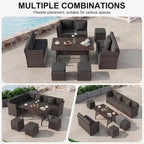 LOUVIXA 7 Pieces Patio Furniture Set, Outdoor Patio Furniture, Wicker - Image 3