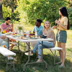 VINGLI Picnic Table Set with 2 Benches, 6 Feet Camping Table Chair Set - Image 9
