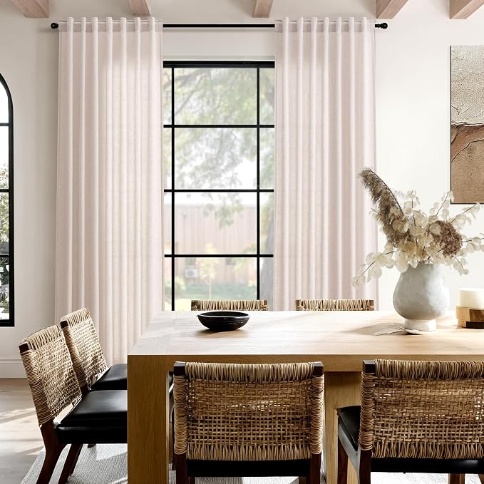 Natural White Linen Curtains 90 Inches Long - Image 8
