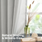 YoungsTex Light Grey Linen Curtains 84 Inches Long - Image 5