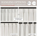 144 Inch Extra Long Beige White Light Filtering Sheer Curtains - Image 6