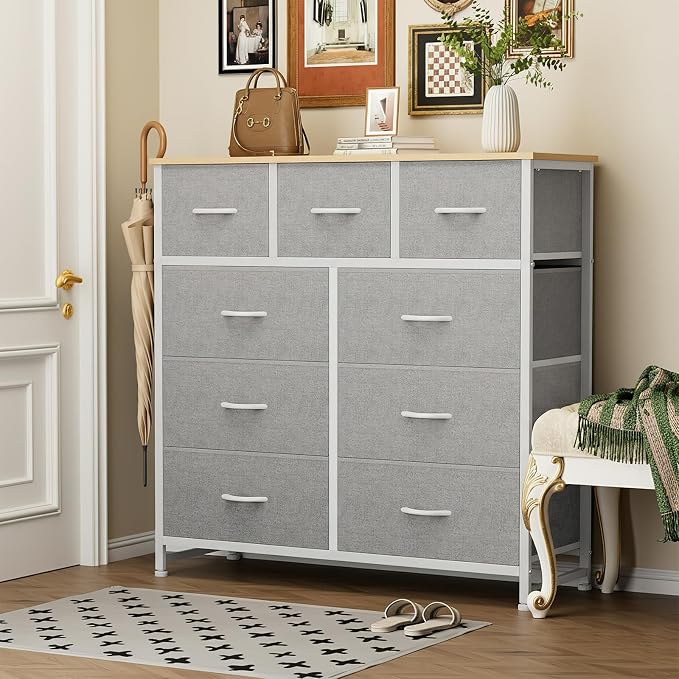 Sweetcrispy 9 Drawer Fabric Dresser Storage Tower - Image 2