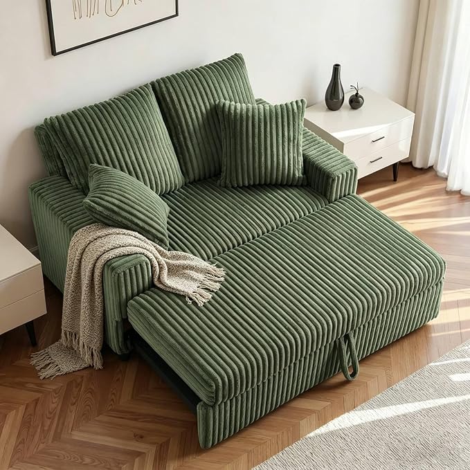 3 in 1 Convertible Sofa Bed，52.8" Pull Out Couch by Unknown