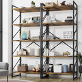 Shintenchi 2 Pieces 5 Tiers Bookshelf, Classically Tall Bookcase Shelf by Shintenchi%7CFurnitureMadeforRealLife