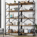 Shintenchi 2 Pieces 5 Tiers Bookshelf, Classically Tall Bookcase Shelf by Shintenchi%7CFurnitureMadeforRealLife