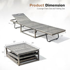 Devoko Lounge Chair Foldable Rattan Chaise Lounge 2-Pack, 5-Angle Adjustable - Image 3