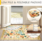 RELEANY Floral Washable 8x10 Area Rugs Ivory/Yellow | Flower Carpet Print Boho - Image 4