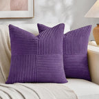 Fancy Homi 2 Packs Purple Decorative Throw Pillow Covers 22x22 Inch by Fancy+Homi