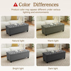 WUTUTUEE 51" Fabric Storage Ottoman Bench, Upholstered Rectangle End of Bed - Image 8