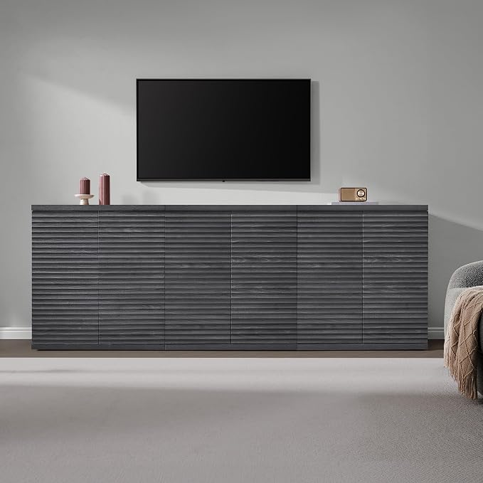 SICOTAS Buffet Cabinet with Storage Accent Sideboard Modern Credenza with Doors - Image 7