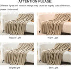 lifein Throw Blanket for Couch, Soft Boho Decor Bed Throw, Cozy Beige Knitted - Image 7