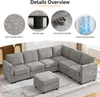 104'' V Shaped Modular Sofa, Sectional Couch - Image 5