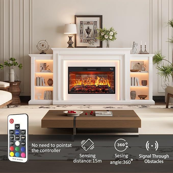 80" LED Lights Electric Fireplace - Image 6