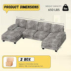 JUMMICO Sectional Couches for Living Room, U Shaped Couch - Image 2