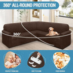 HDCAXKJ Corner Sectional Couch Covers Velvet Stretch L Shape Sofa Cover Soft - Image 5
