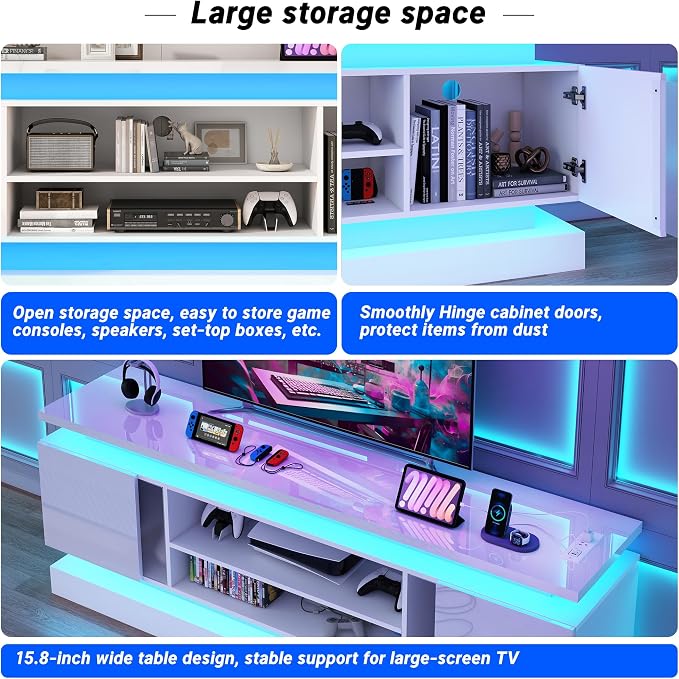 chartustriable 71IN LED TV Stands w/Power Outlet - Image 7