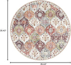 Lahome Moroccan Round Area Rugs, Washable Small Round Rug 3ft Non-Slip | - Image 2