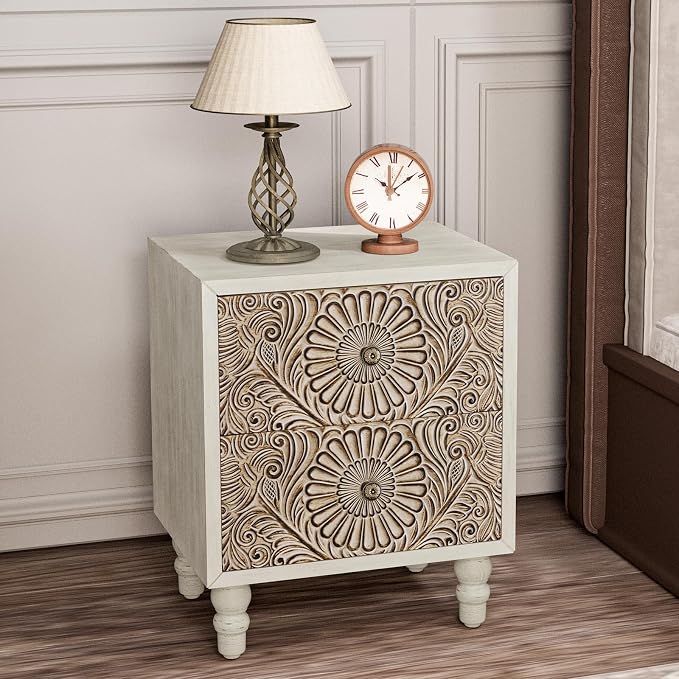HOMPUS Fully Assembled Nightstand Set 2, 2-Drawer Farmhouse Nightstand Set of 2 - Image 7