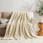 KMUSET Fleece Blanket Grey Queen Size Lightweight Cozy Plush Microfiber Solid - Image 3