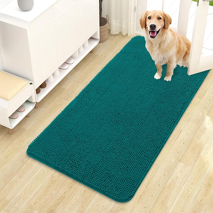 OLANLY Dog Door Mat for Muddy Paws 44x24, Super Absorbent Chenille Mud Mat | by OLANLY