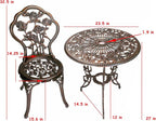 Oakland Living Cast Aluminum Conversation Set Metal Antique Green 3 Piece Patio - Image 6