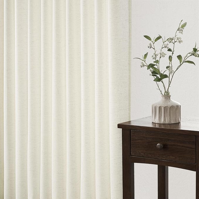 Topfinel 63 Inch Length Pinch Pleat Linen Curtains Drapes 2 Panels Set - Image 5