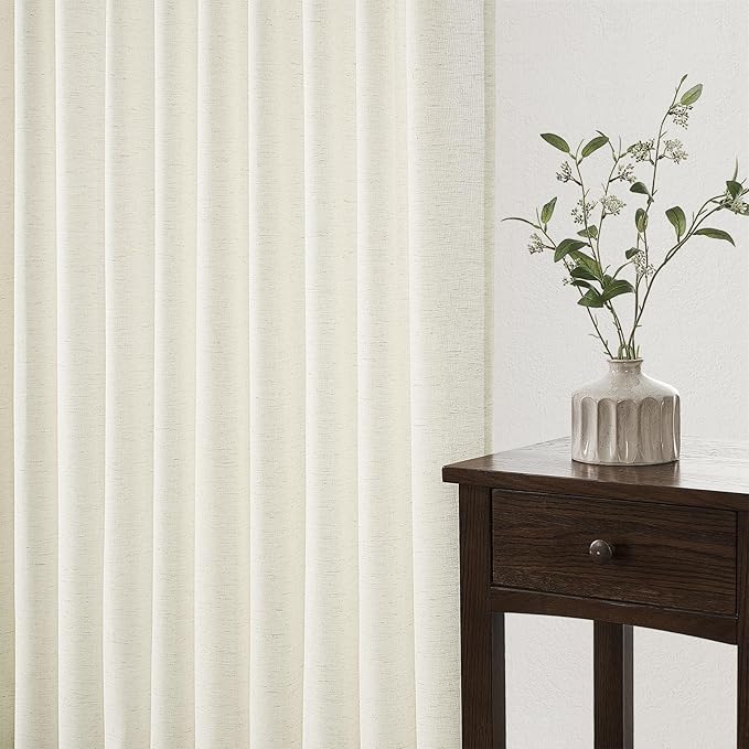 Topfinel Natural Pinch Pleated Linen Curtains 45 Inch Length 2 Panels - Image 5