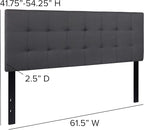 Flash Furniture Bedford Tufted Upholstered Queen Size Headboard in Dark Gray - Image 2