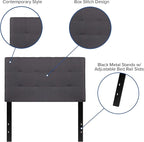 Flash Furniture Bedford Tufted Upholstered Twin Size Headboard in Dark Gray - Image 4